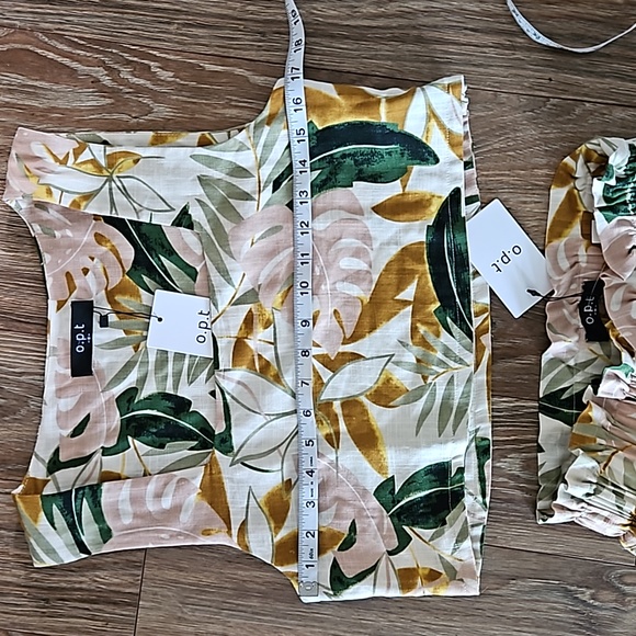 OPT Tropical Crop Top Short Vacation Outfit Set S NWT - Picture 5 of 8